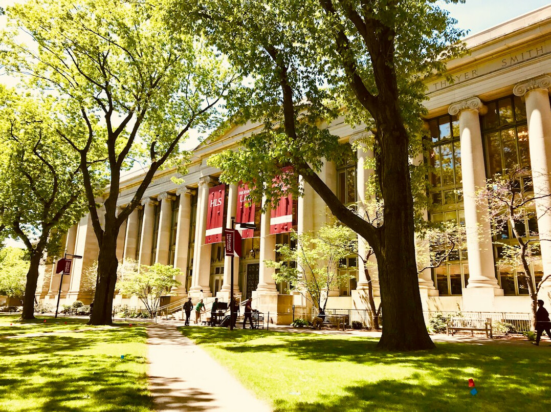 Historic university building with columns
